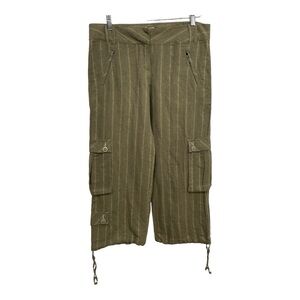 Zinc Palazzo Cargo Capri
Pants Olive Green Pockets Ramine Cotton. Women Jr. 9